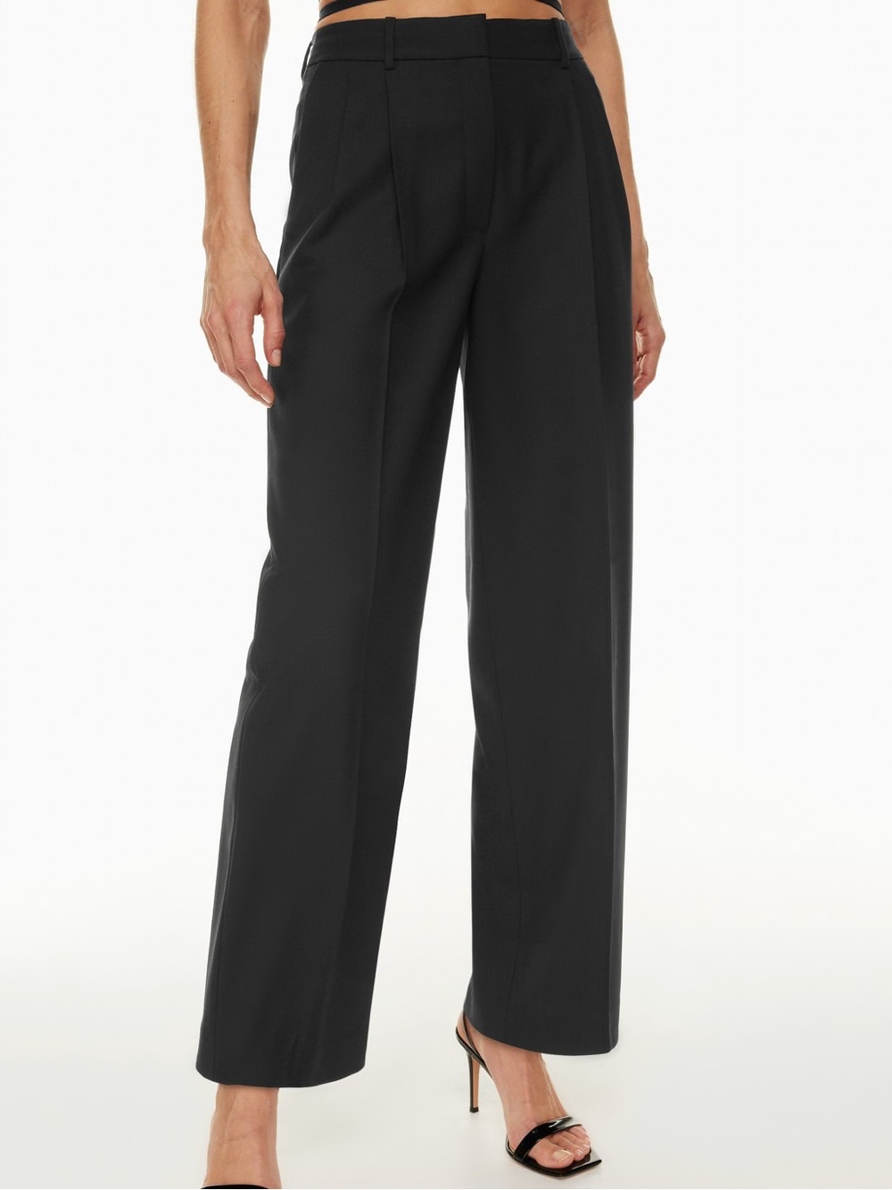 Aritzia Babaton Wool Cashmere Black Trouser Pants